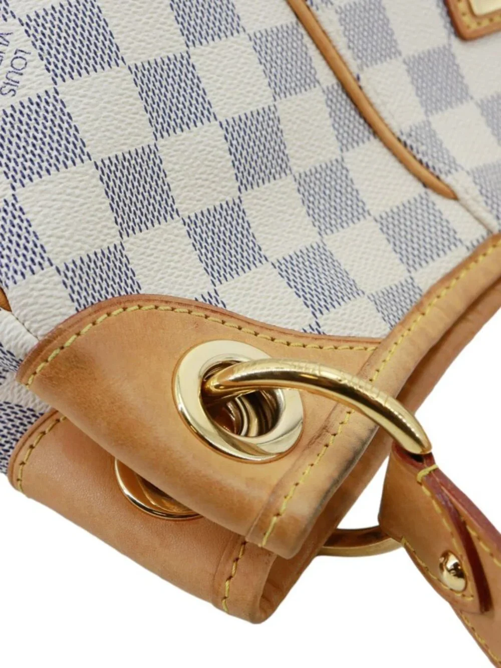 Louis Vuitton  Galliera PM Damier Azur Hobo Bag White